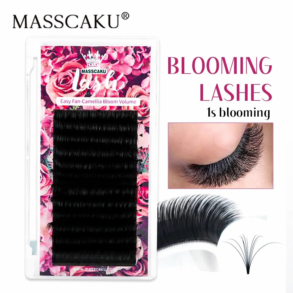 Best of MASSCAKU Easy Fans Flowering Eyelashes Autofloracion Blooming Individual Lash Extensions Custom Packaging Eyelash Makeup Cilios Reviews & Tips