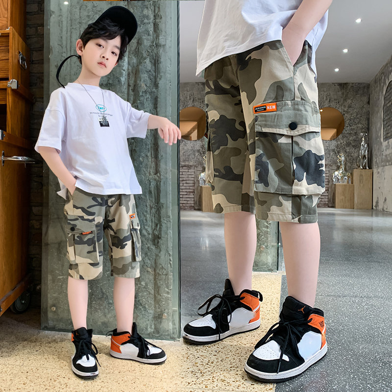 сандра teen model маленькая Камуфляжные шорты для мальчиков-подростков, брюки для мальчиков, шорты-карго с карманами, Детские хлопковые спортивные пляжные шорты, корейская детская одежда | AliExpress
