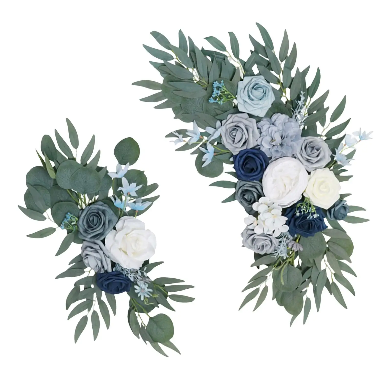 2 Pieces Artificial Rose Flower Swag Floral Arrangement Centerpiece Wedding Arch Flowers for Ceremony Backdrop Wedding Wall Home