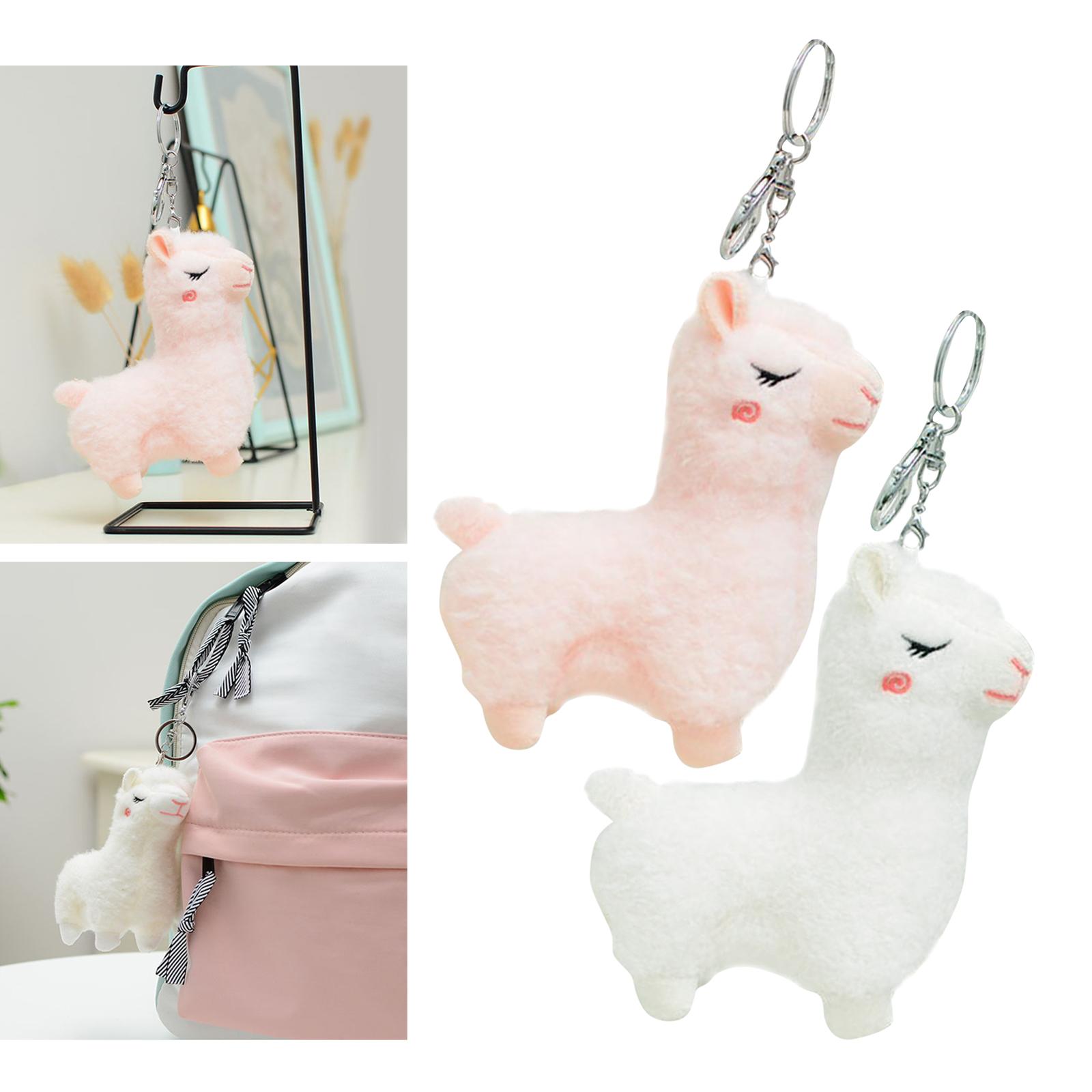 Cute Alpaca Keychain Pendant Soft Animal Doll for Women Bags Decor Women