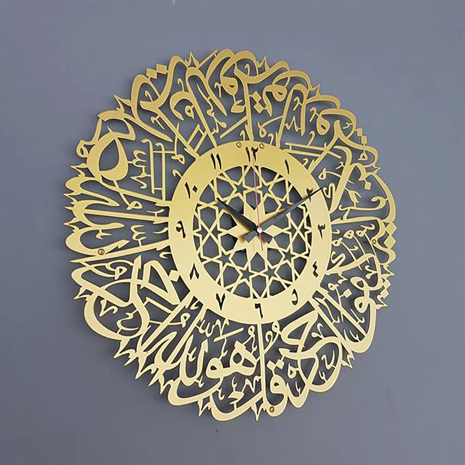 30cm Vintage Wall Clocks Home Acrylic Mirror Decoration Arabic Calligraphy Art Indoor Wall Clock Pendant Wall Clock For Home