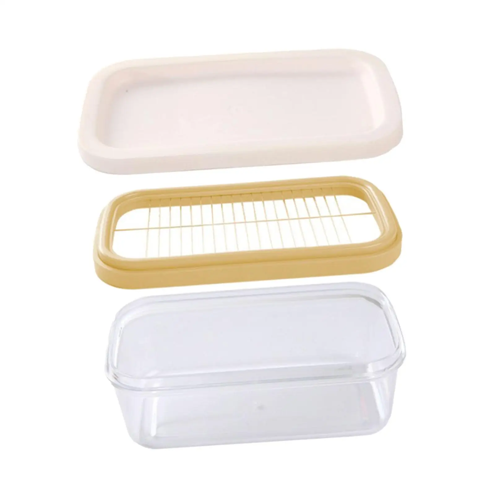 Butter Dish Slicer Countertop Butter Cutting Easy to Cut and Store Transparent Large for Refrigerator Airtight