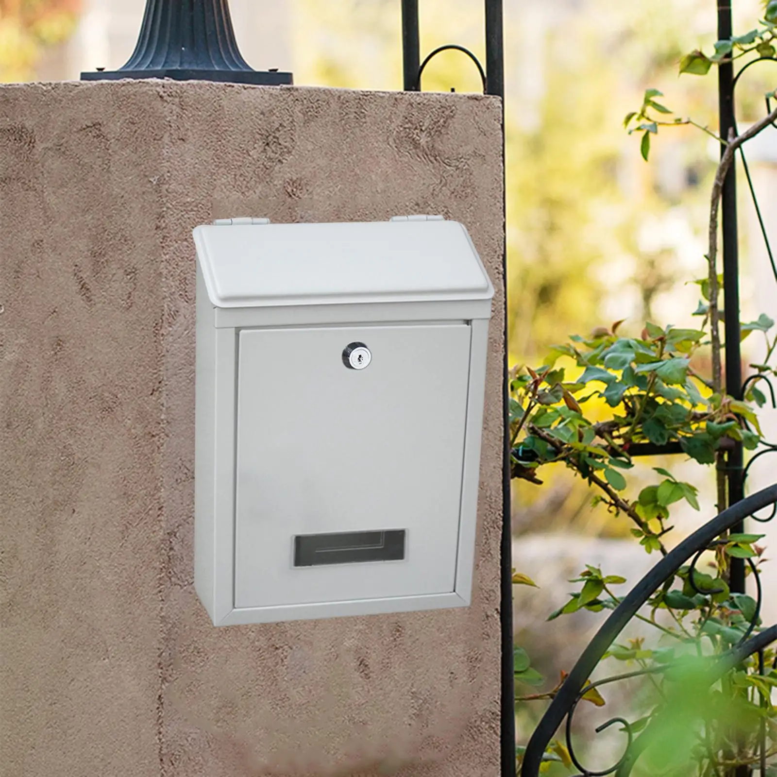 Modern Wall Mounted Mailbox Lockable with 2 Keys Mail Box Weatherproof Mail Insertion Letterbox for office External