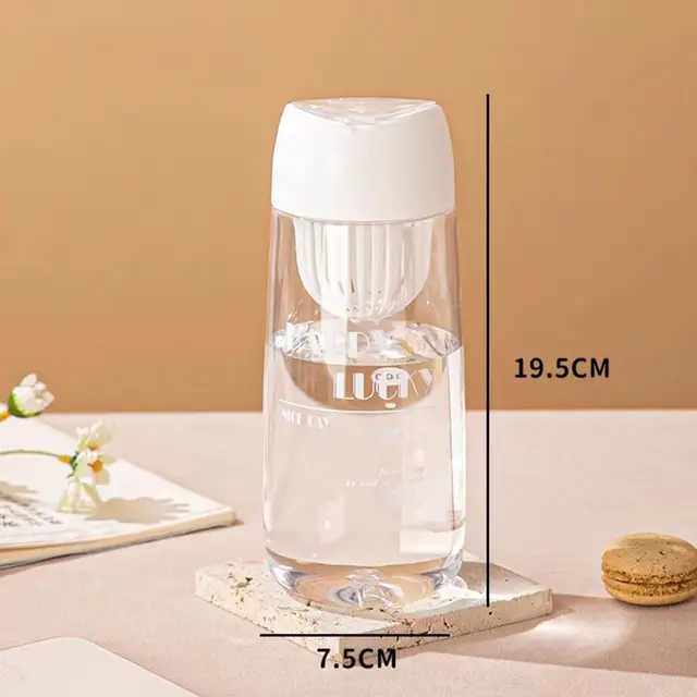 Hesroicy 600ml Water Bottle Good Seal Leakproof Large Capacity Transparent  with Strap Water Storage Food Grade Can Store Pills Water Drinking Bottle