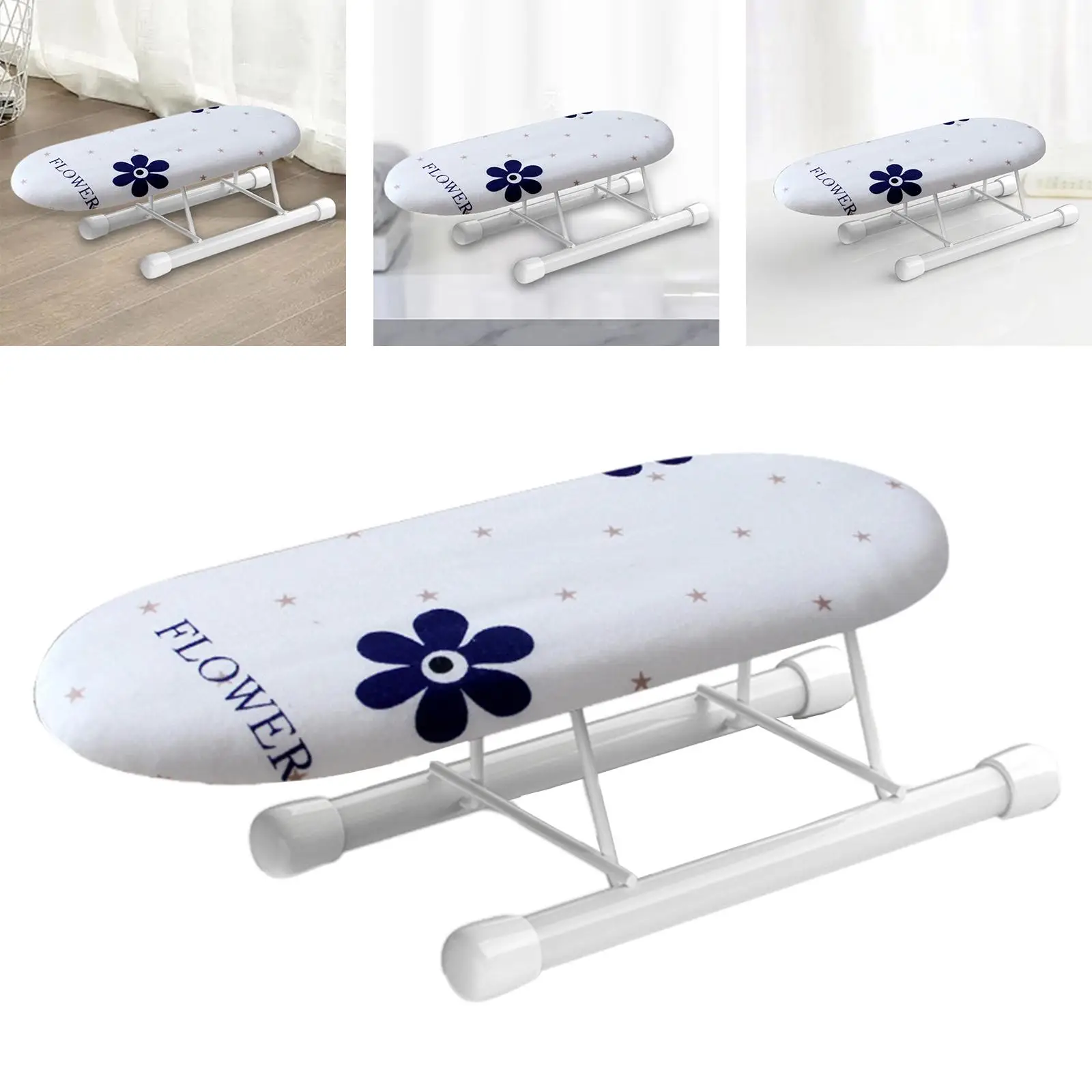 Steel Ironing Board with Folding Legs Heat Resistant Cover Weight Anti Slip for Laundry Household Room Travel Dorm