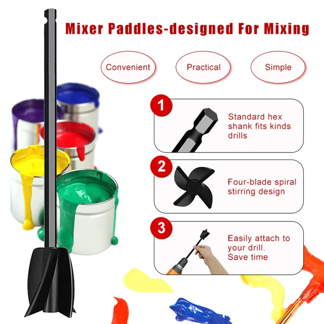 High-quality Brand New Paint Mixer Bit Stirring Rod Red+Silver Pigment  Mixing Paddle Electric Drill Attachment - AliExpress