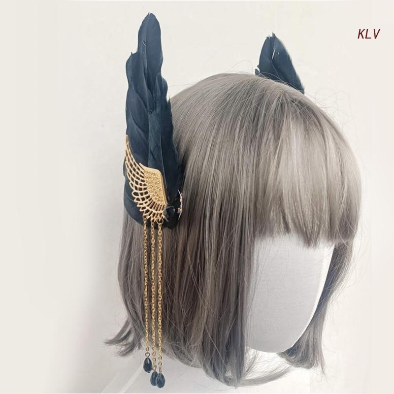 Engels flügel Haars pangen Mädchen Anime Dienst mädchen Haars pange Cosplay Kostüm Party Kopfschmuck Frauen Comic-Show Lolita-Stil Kopf bedeckung – Detail 1