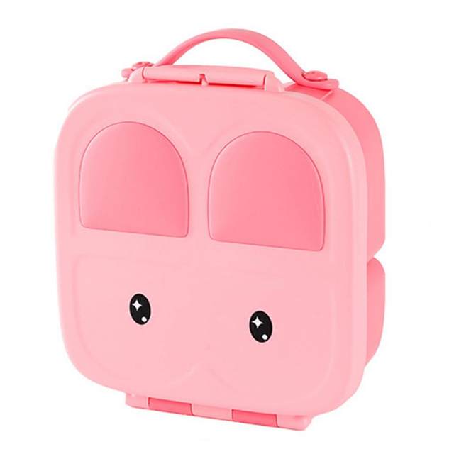 Cute Student Lunch Box Anti Drop Lunch Organizer Rectangular Comfortable  Handle Kids Lunch Box