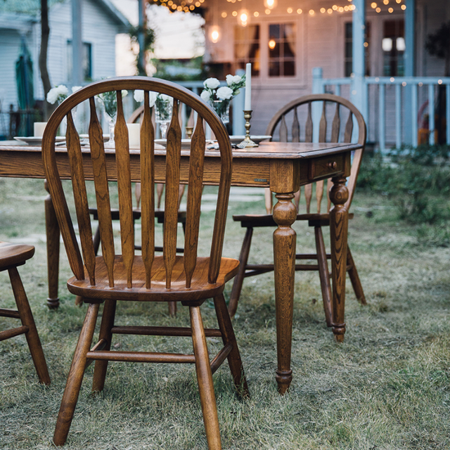 しろくま USA Windsor chair Windsor 2-Piece Chair Set with Contoured Seats and Double