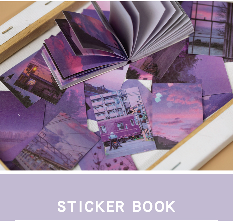 50 Sheets Rose Decorative Stickers Landscape Scrapbooking Diary Album Stationery Painting Stick Labels