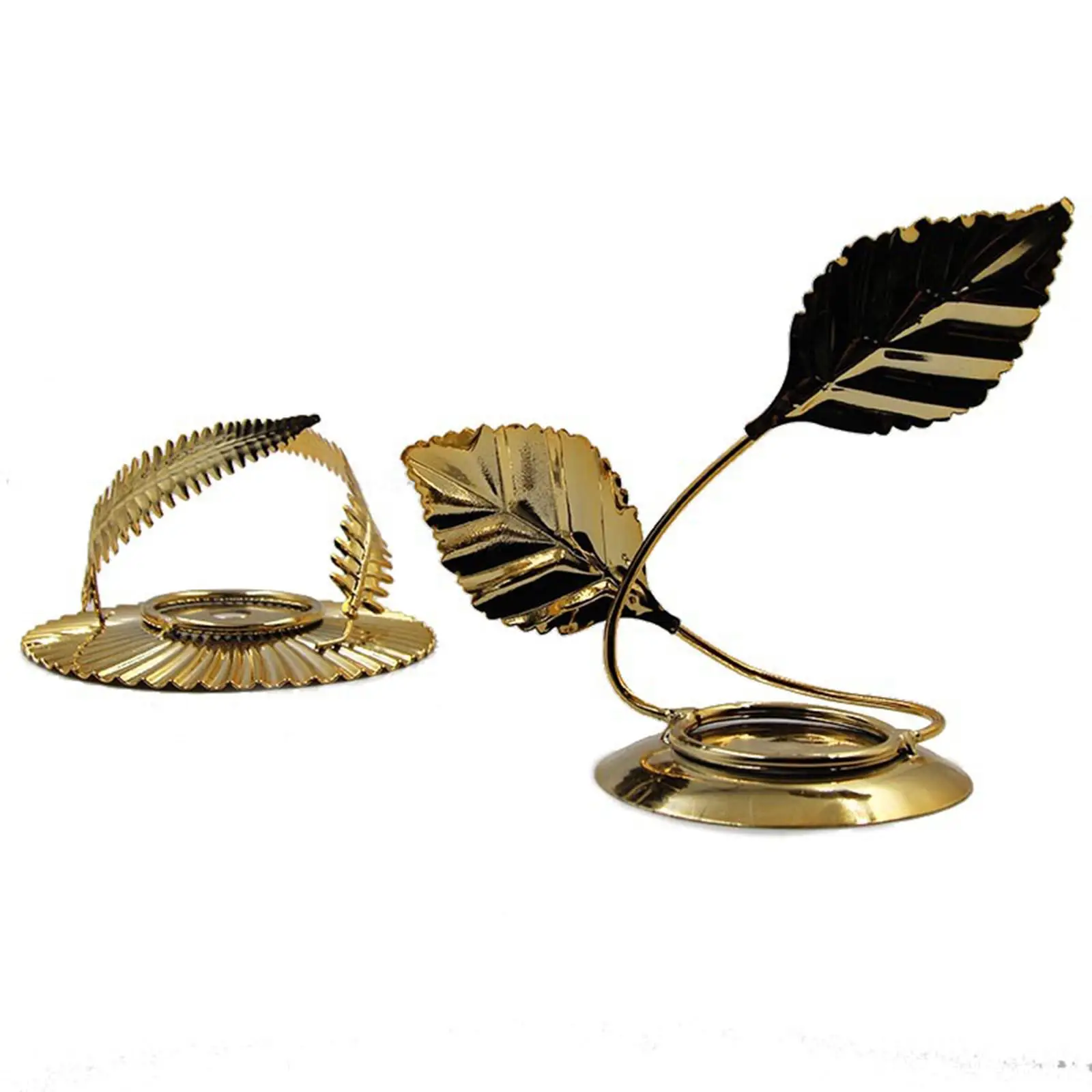 Metal Tealight Holder Collectable Aromatherapy Stand Leaves Candlestick for Decorations Desktop Festivals Cafe Supplies