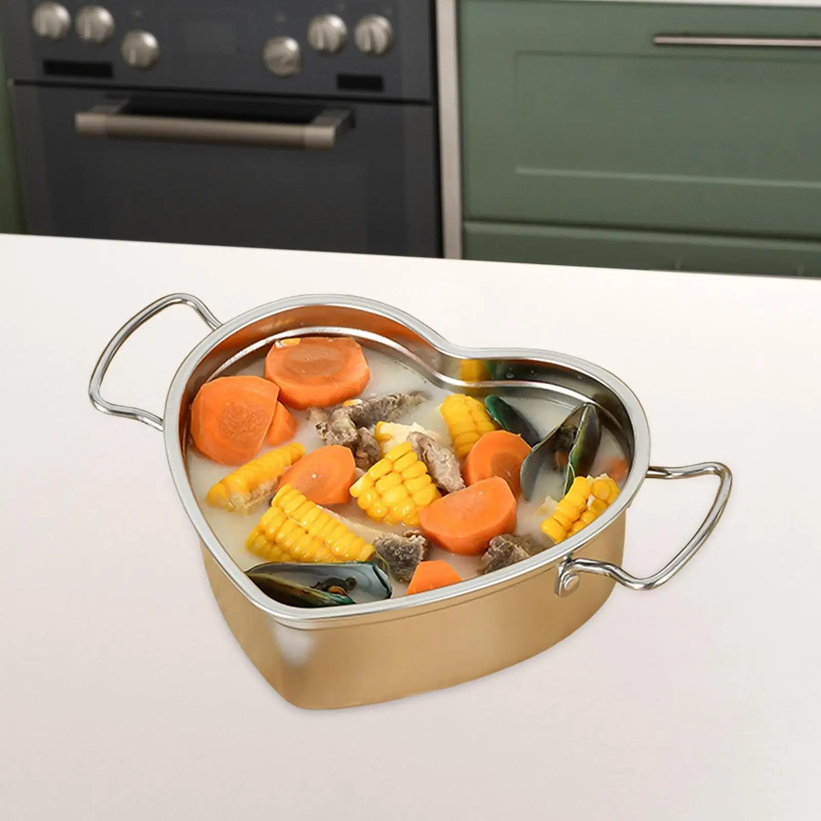 Stainless Steel Stockpot with Doubles Handle Milk Heating Pot for Home