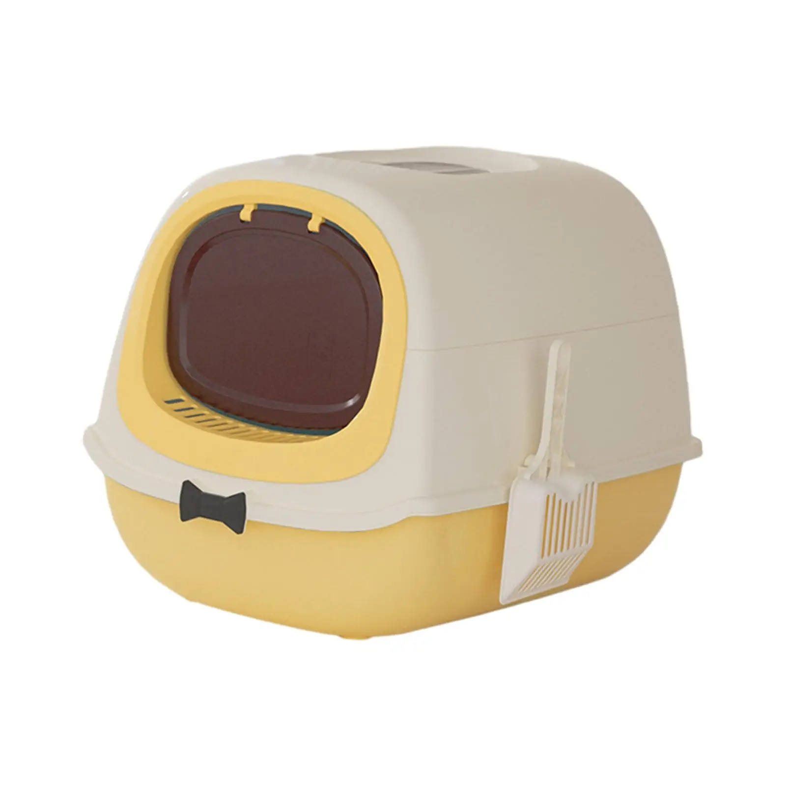 Hooded Cat Litter Box with Lid Odorless Portable Detachable Large Cat Potty