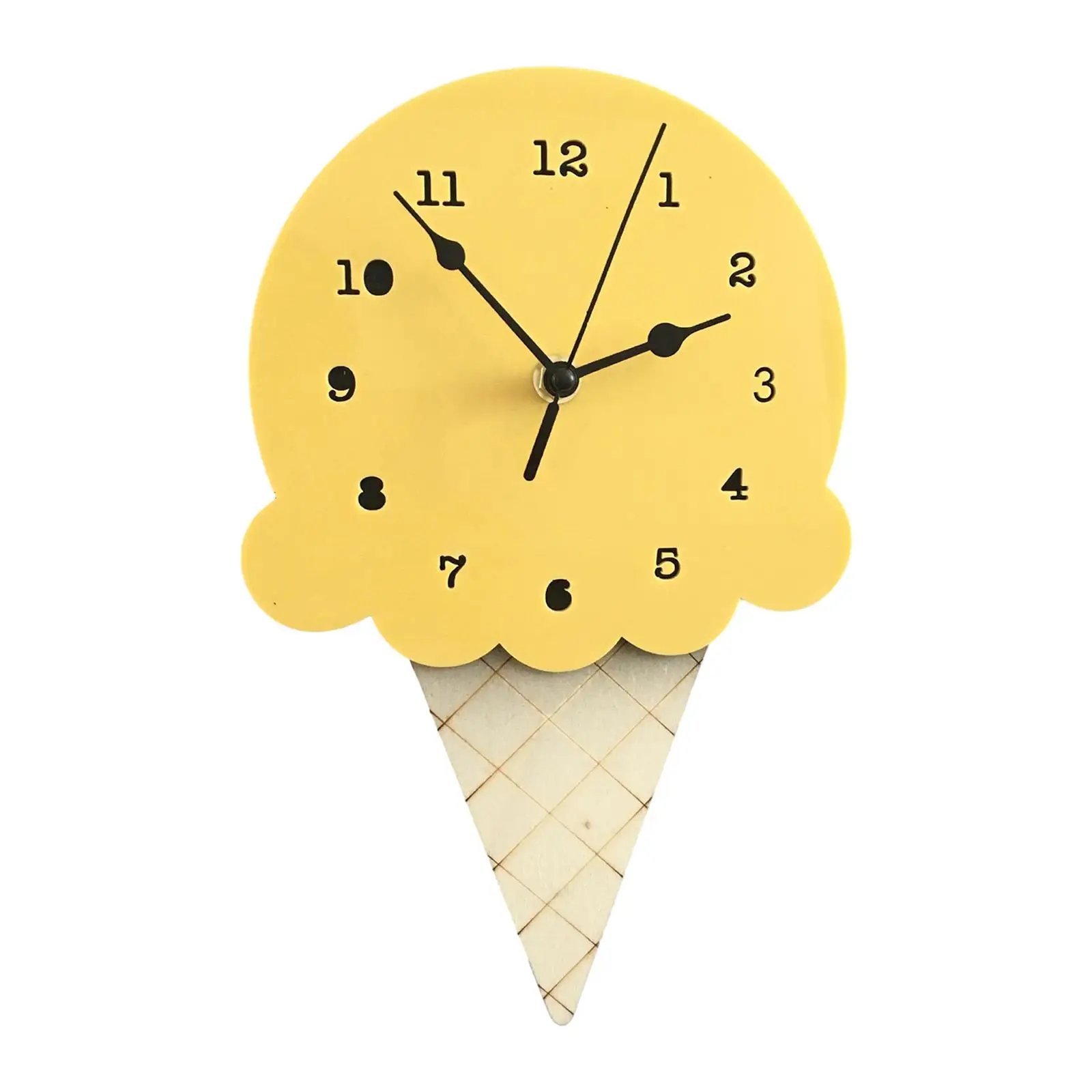 Wall Clock Simple Household Ice Cream Shaped Bedroom Clock for Kids Decorating