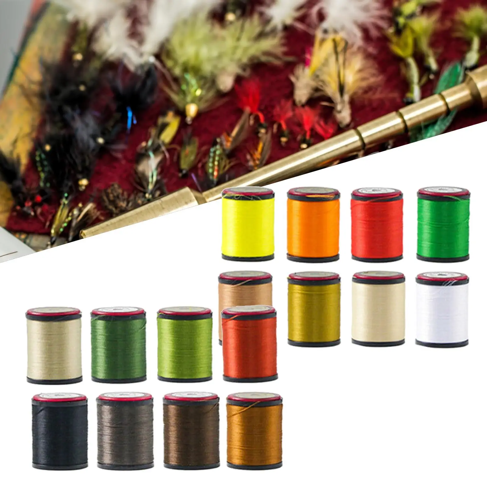8Pcs Lightly Waxed Fly Tying Thread Kit High Strength Fly Fishing Materials