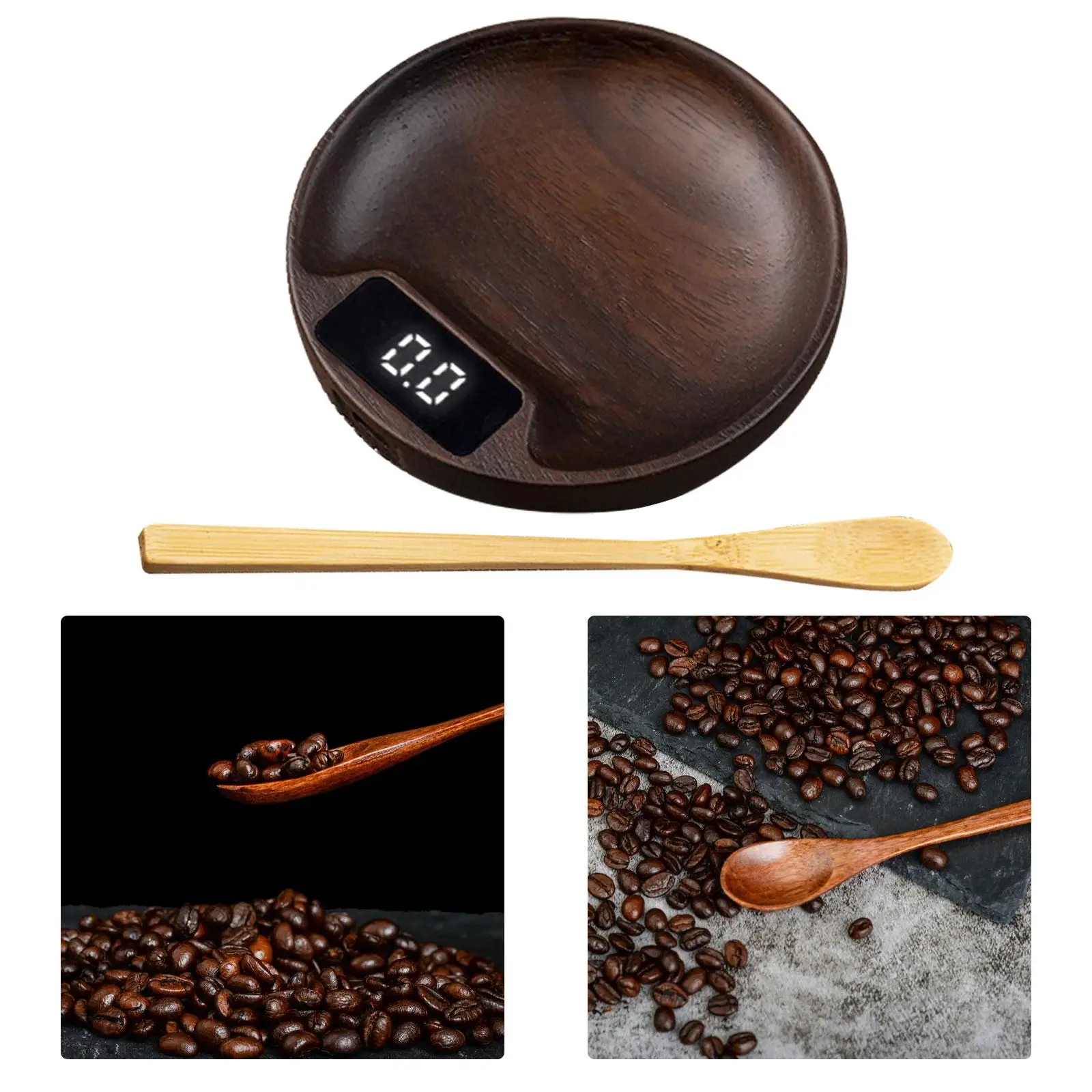 Wood Electronic Tea Scale Durable Jewelry Scale Birthday Gifts Rechargeable Sturdy Food Scale Digital Scale for Teahouse