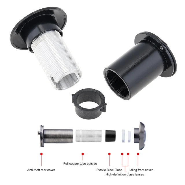 Visualizador de puerta, visor de puerta de 200 grados, mirilla con cubierta  de privacidad giratoria resistente para puertas de 1-1/2 a 2-3/8 pulgadas