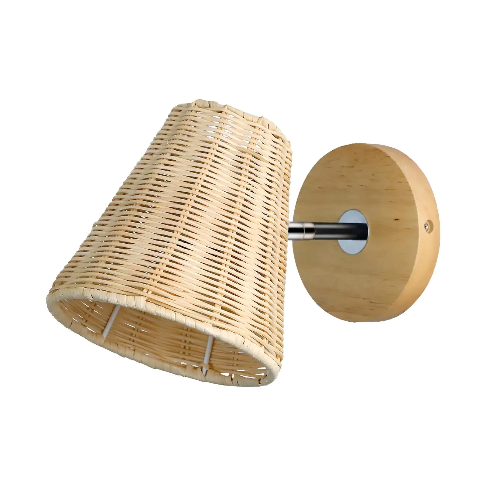 Rattan Wall Sconce Bohemian Woven Lampshade Wall Mounted Wall Light Bedside Lamp for Living Room Corridor Aisle Restaurant Hotel