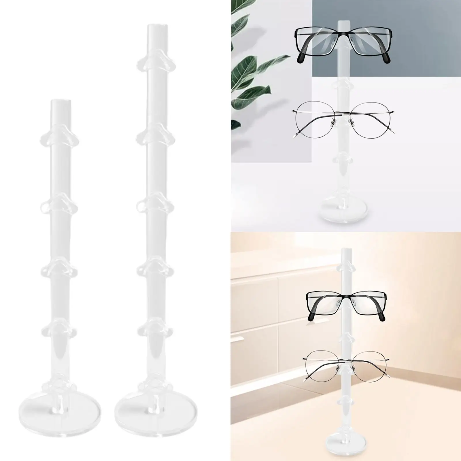 Sunglasses Rack Transparent Eyewear Display Stand Glasses Holder Eyewear Organizer for Selling Shop Tabletop Countertop Dresser