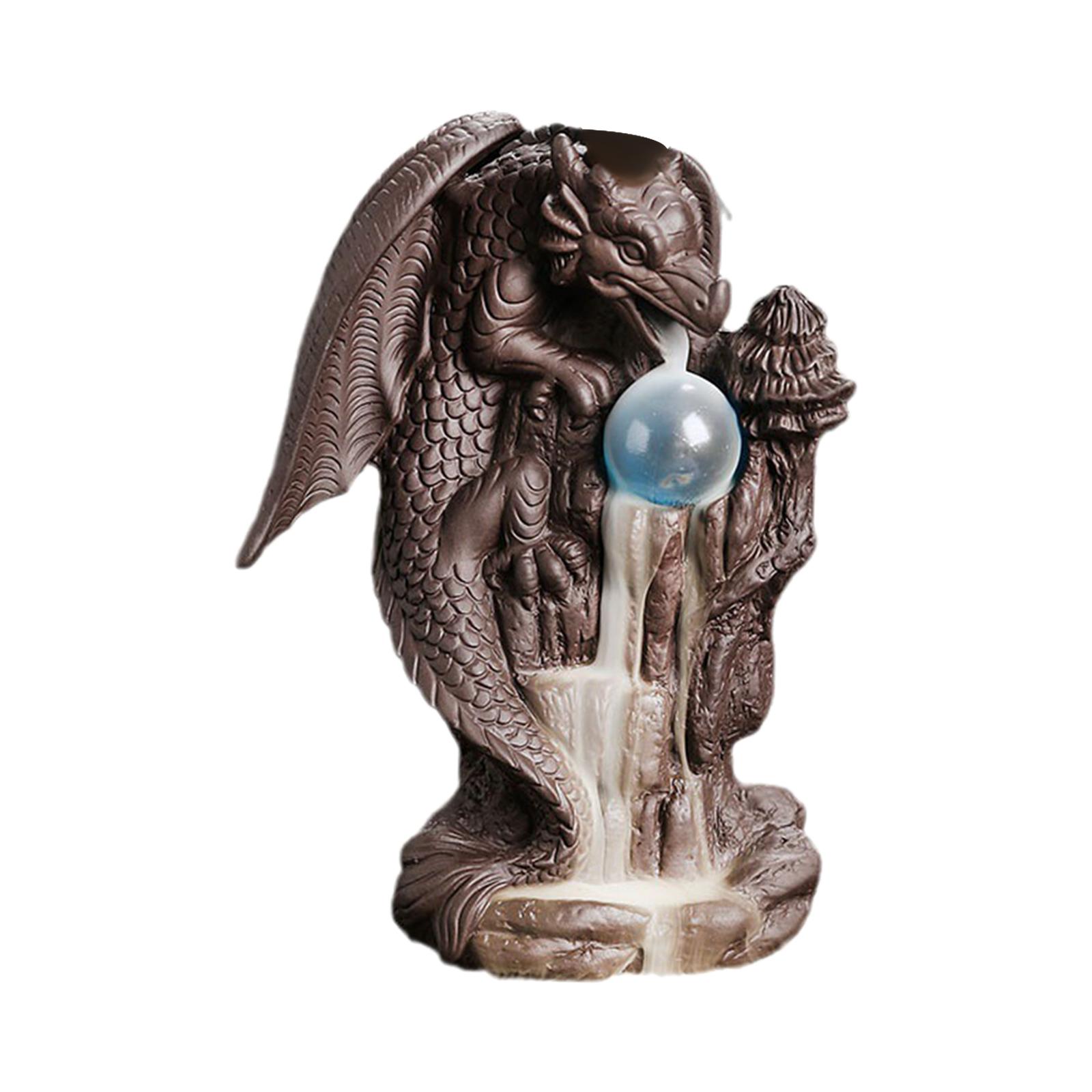 Waterfall Backflow Incense Holder Home Decor Dragon Backflow Incense Burner Waterfall for Office Bedroom Yoga Meditation Table