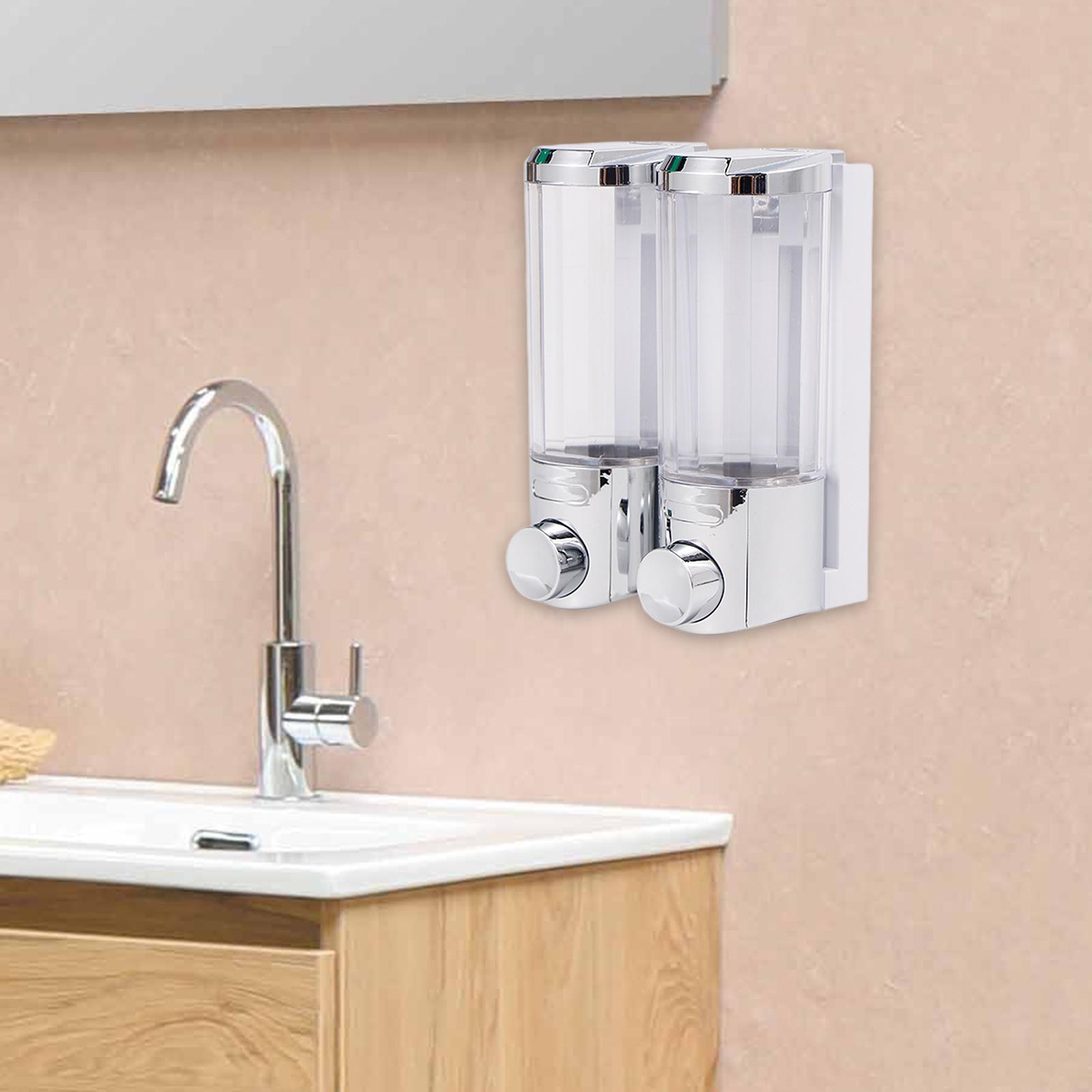 Wall Mounted Manual Soap Dispenser Liquid Containers Shower Hand Soap Dispenser for Bathroom Office Kitchen Shampoo Gel Home