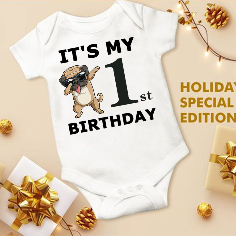 Mein 1. Geburtstag Neugeborenen Stram pler Sommer Säugling Körper Kleinkind kurze Prinz Ärmel Overall Baby Jungen Geburtstags feier Outfit Kleidung – Detail 24