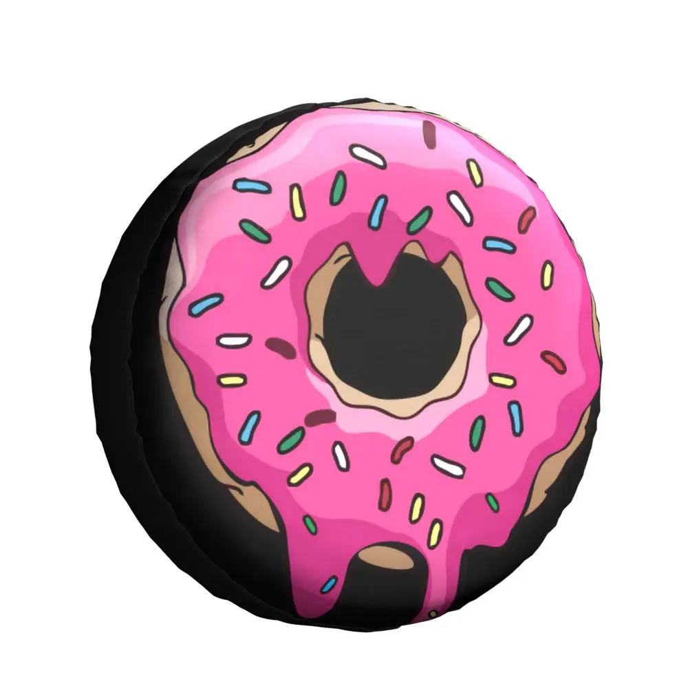 truck stickers Pink Donut Spare Tire Cover for Mitsubishi Pajero Custom Food Bread Doughnut Dust-Proof Car Wheel Covers 14" 15" 16" 17" Inch license plate
