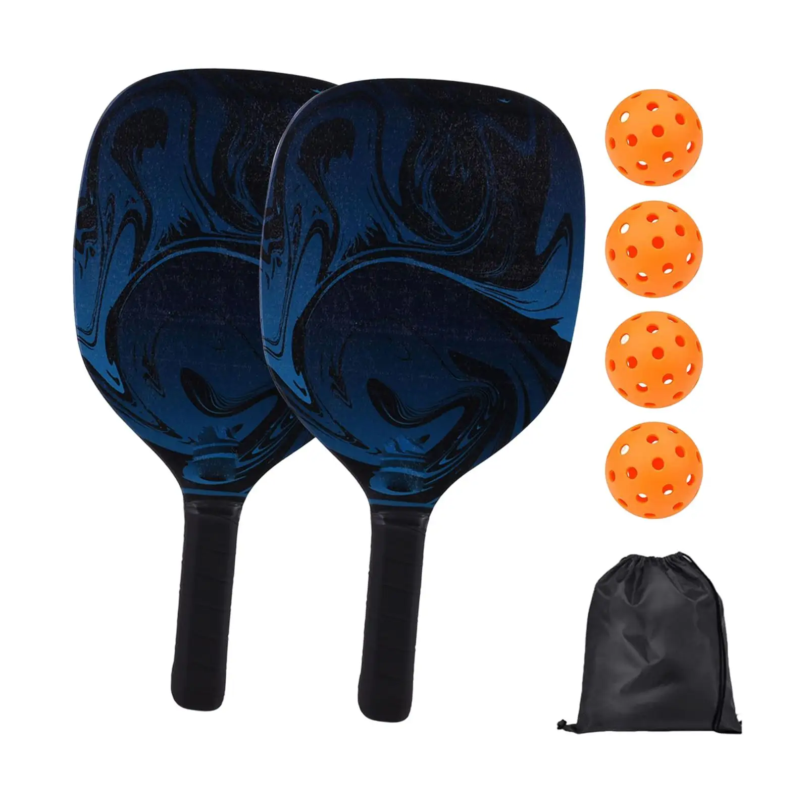 Pickleball Paddles Set Wooden Storage Bag and 4 Balls for Beach or Park