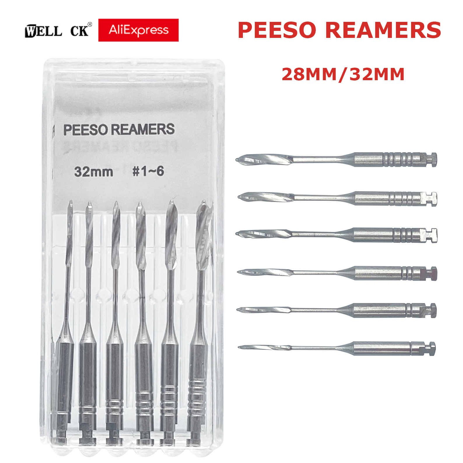 Best of 1 Pack(6pcs) Dental Peeso Reamer 28mm 32mm Endodontic Reamers Drill Burs Peeso Reamers Endo Files Largo Dentist Materials Reviews & Tips