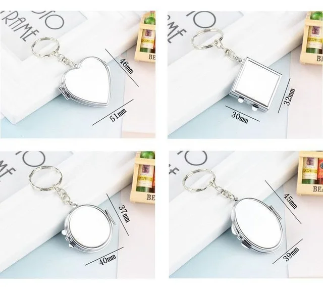 Double Sides Cosmetic Mirror Keychain 1PC Mini Folding Mirror Key Chains  Pocket Portable Square Oval…See more Double Sides Cosmetic Mirror Keychain
