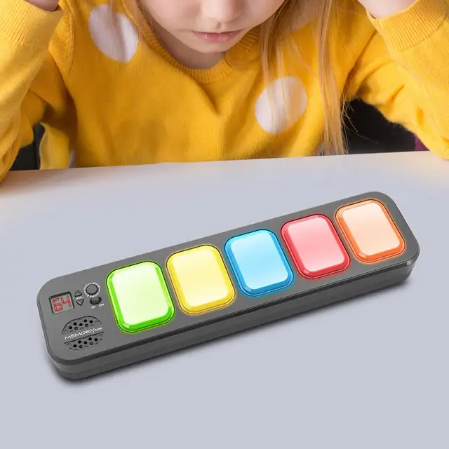 Tempaky Jogo eletrônico de treinamento de memória com luzes e música  Repetir a cor Jogos de quebra-cabeça infantil Aprendizagem Presente para  meninos e meninas