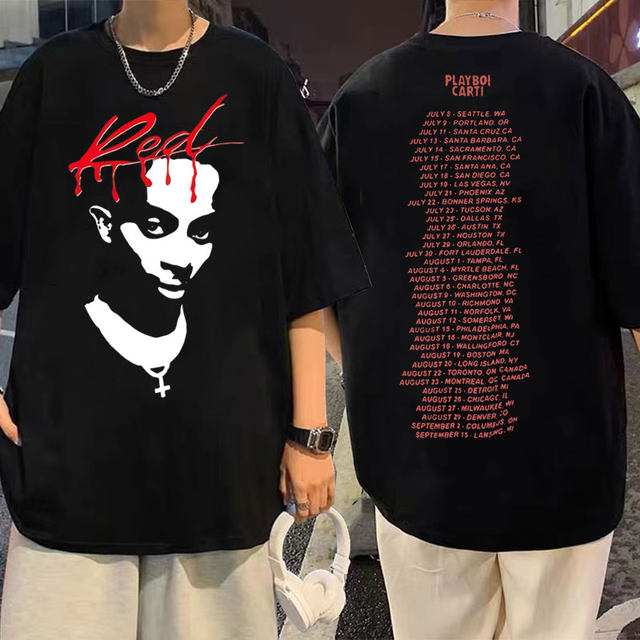 New Playboi Carti printed T-shirt hypebeast vintage 90s rap hip hop t shirt  Fashion Design Casual T Shirt Tops Hipster Men Clothes size XXS to 4XL 