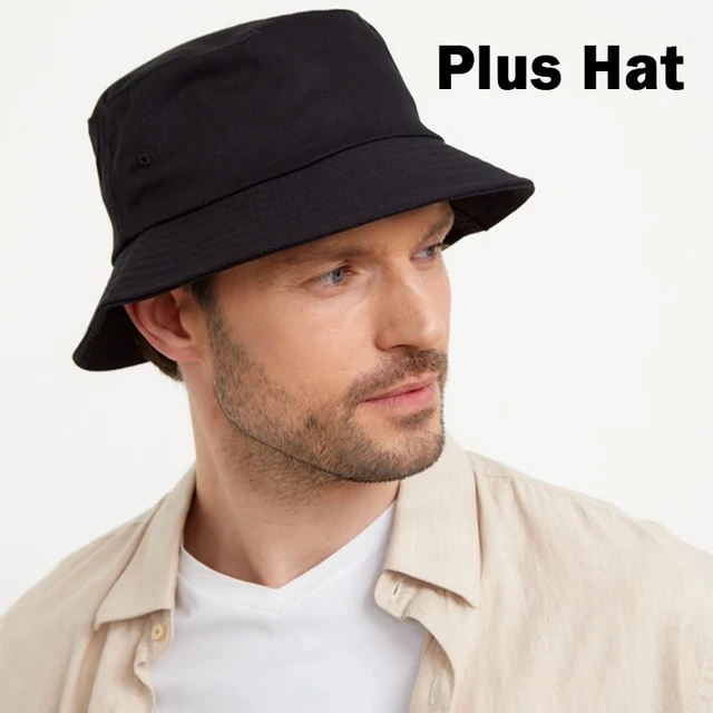 Big Head Man Large Size Bucket Hats Boy 60-63cm Plus Size Summer
