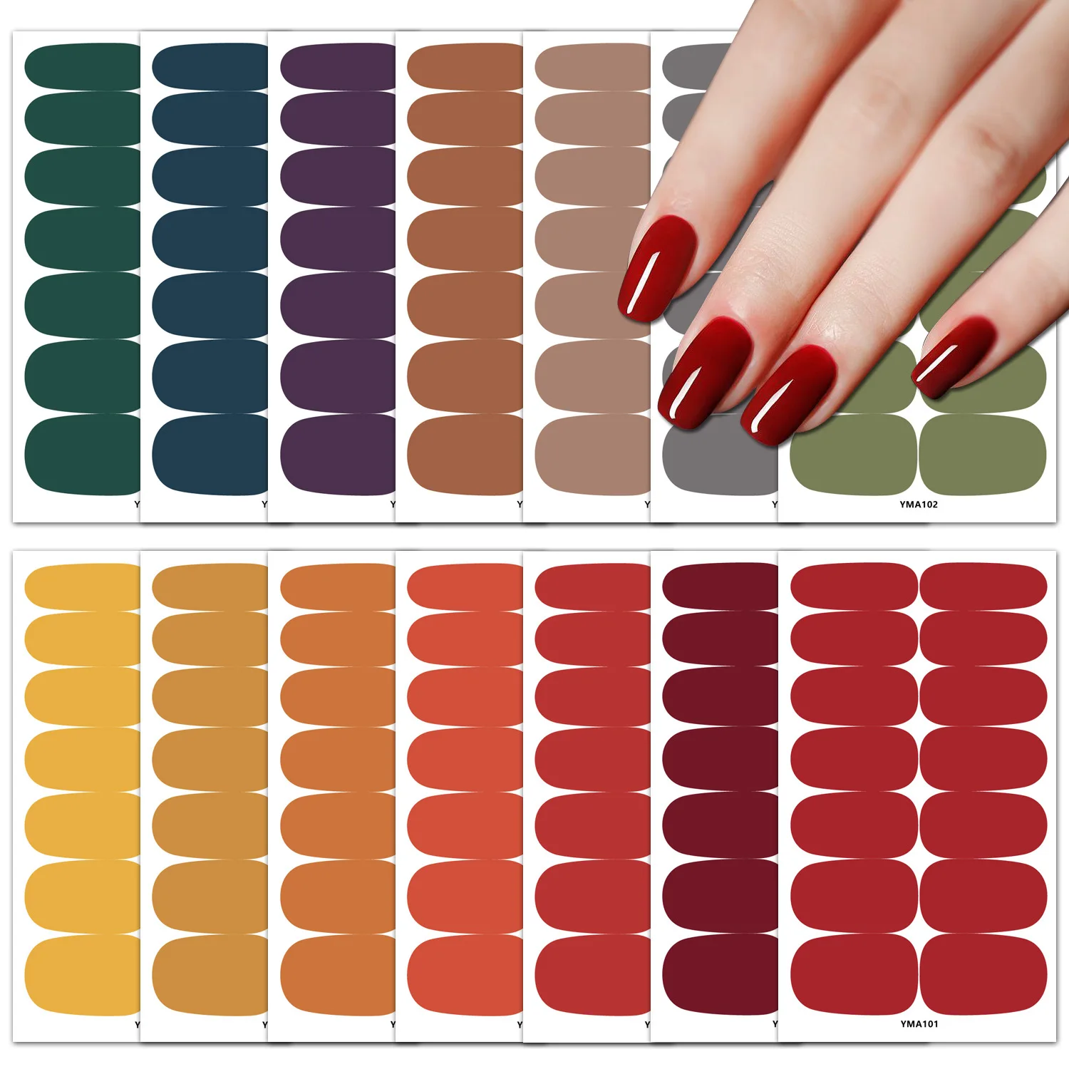 Best of Solid Color Gel Nail Stickers Nail Art Stickers Full Coverage Simple Waterproof Easy To Stick Nail Sticker For Women &amp; Girls Reviews & Tips