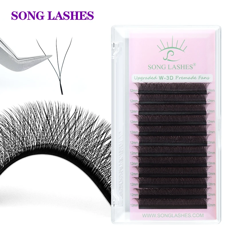 Best of Song Lashes 3D W Shaped Premade Volume Fan Eyelash Extensions 12 Rows Pure Darker Black / Brown C / D Curl High Quality Makeup Tool Reviews & Tips