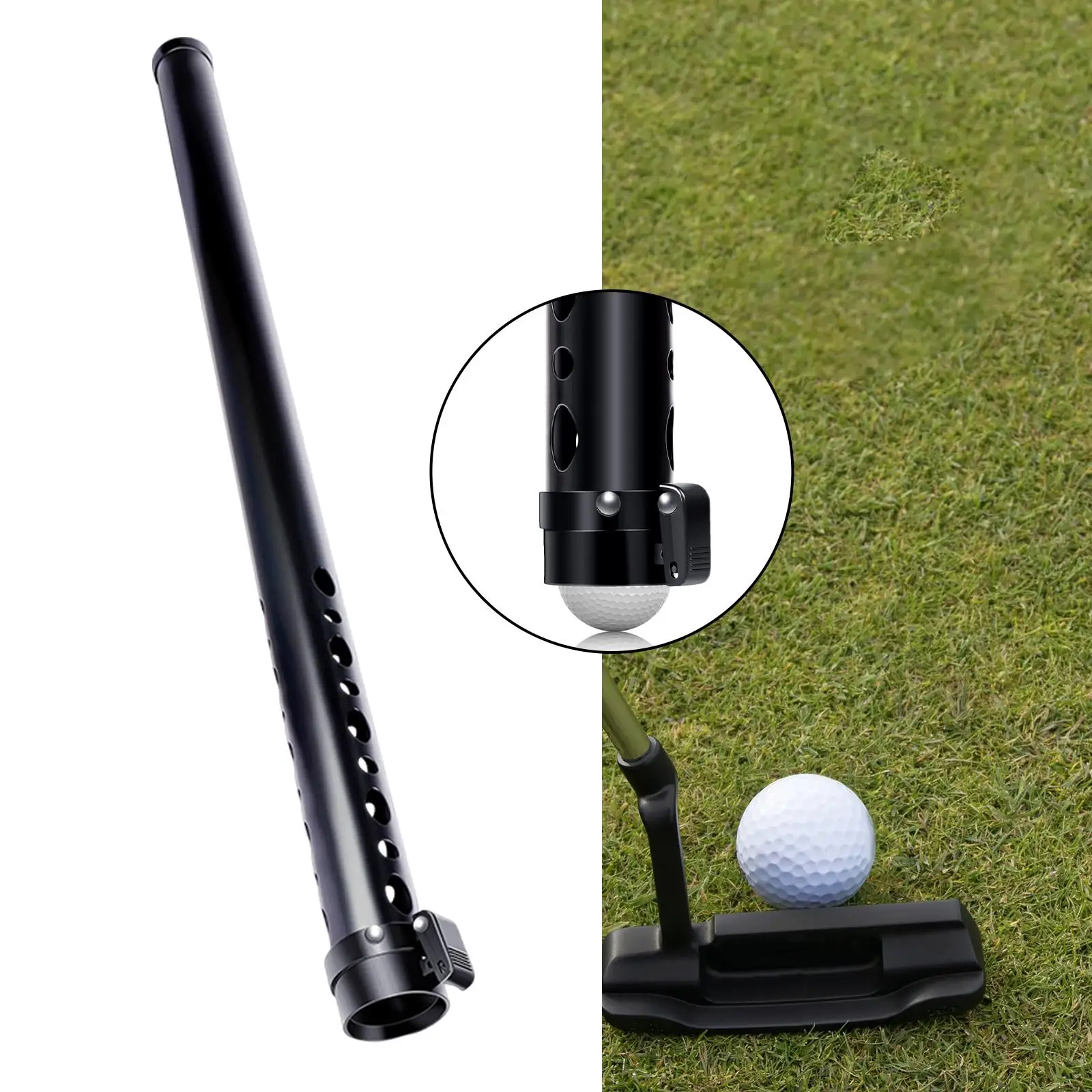 Golf Ball Retriever Collector Picker Tube Holds 22 Balls Golf Practice Aid