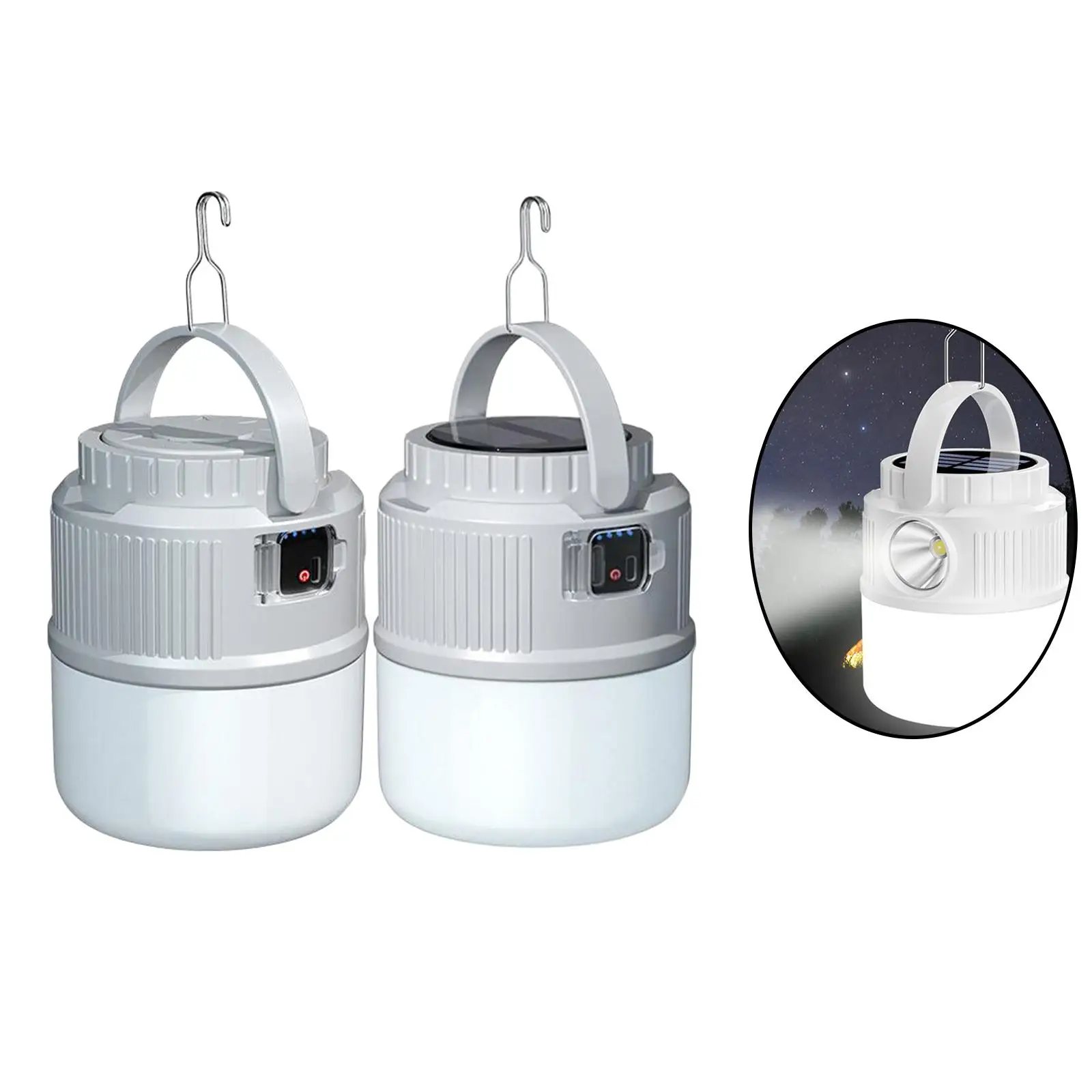 Camping Lantern Rechargeable 4 Lighting Modes LED Hanging Tent Lights Lamp