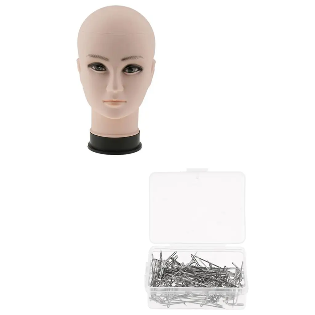  T-pins and Bald  Head Manikin Model Stand For Holding Sewing  Extensions