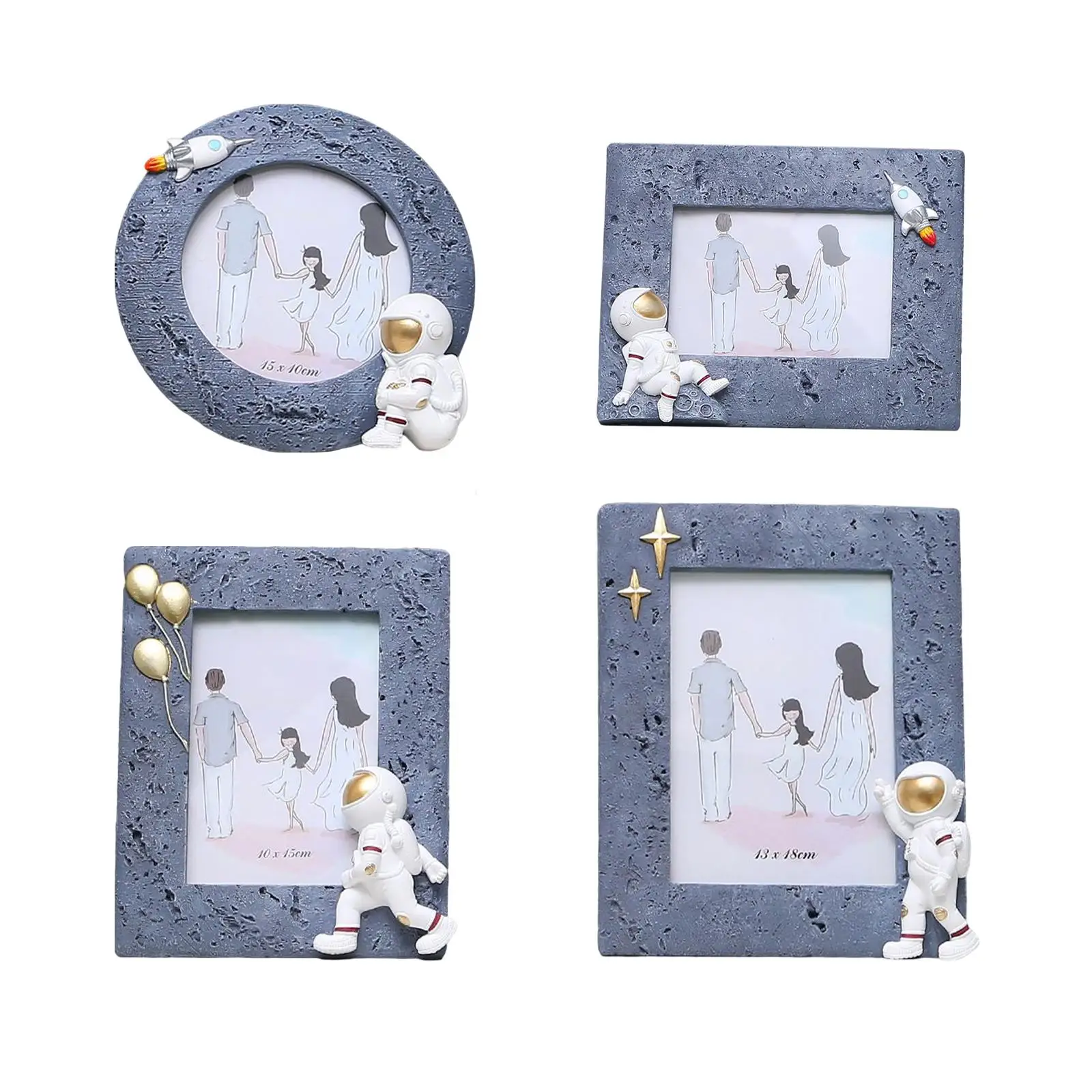Modern Resin Astronaut Photo Wall & Table Top Frames for Family Home