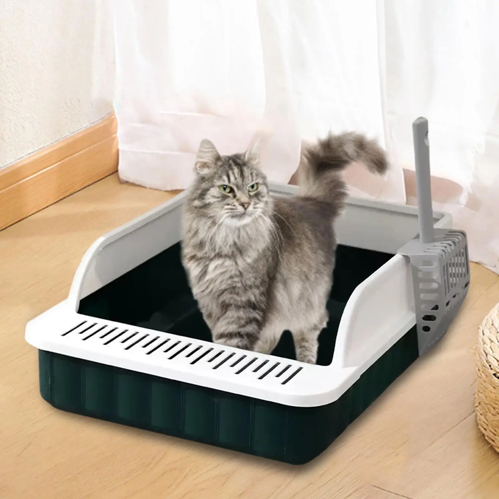 Pet Litter Tray Potty Toilet High Sided Cat Litter Box for Small Animals Kennel Kitten