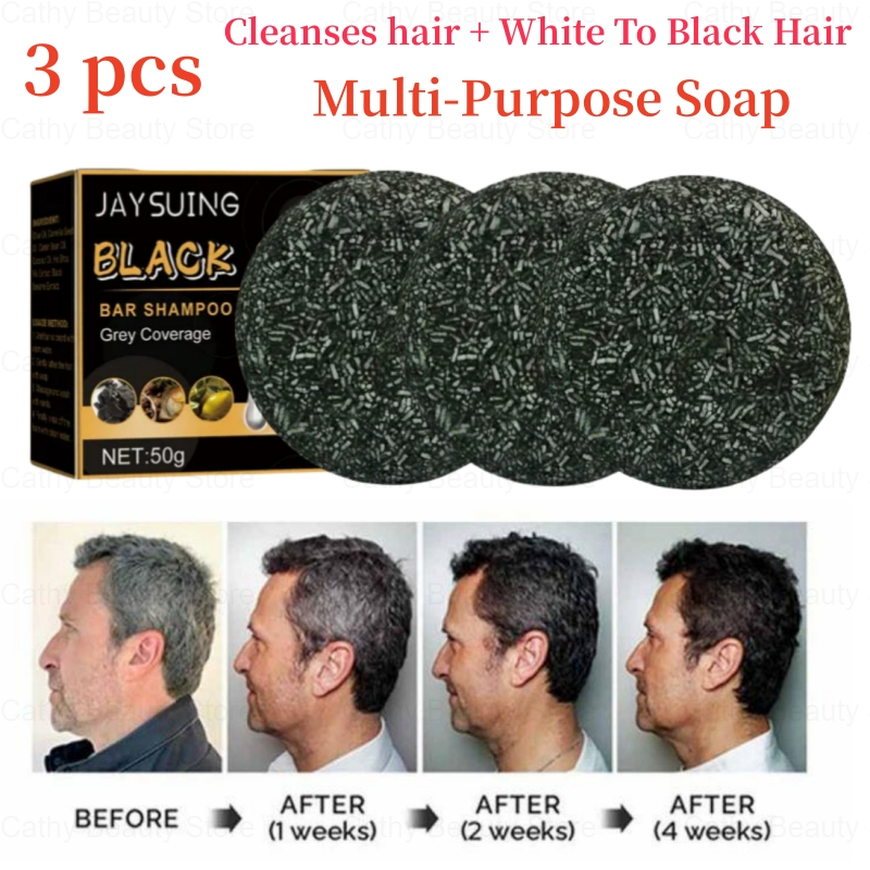 Best of White Hair Darkening Shampoo Soap Restore Gray Beard And Hair Natural Color Soap Gray White To Black Dye Hair Fixing Shampoo Bar Reviews & Tips