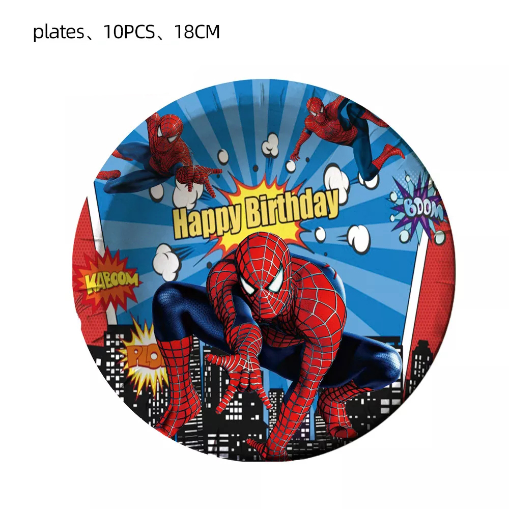 Vajilla desechable de Marvel Spider-Man, suministros de fiesta, platos de  papel, decoración de fiesta de cumpleaños de superhéroes de boda, recuerdo  para niños - AliExpress