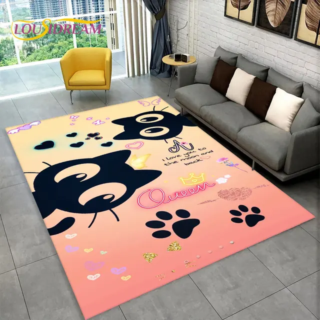 Alfombra grande con dibujos de gatos en 3D, alfombra para sala de estar,  dormitorio, sofá, felpudo, decoración de cocina, alfombra antideslizante  para niños – Los mejores productos en la tienda online Joom