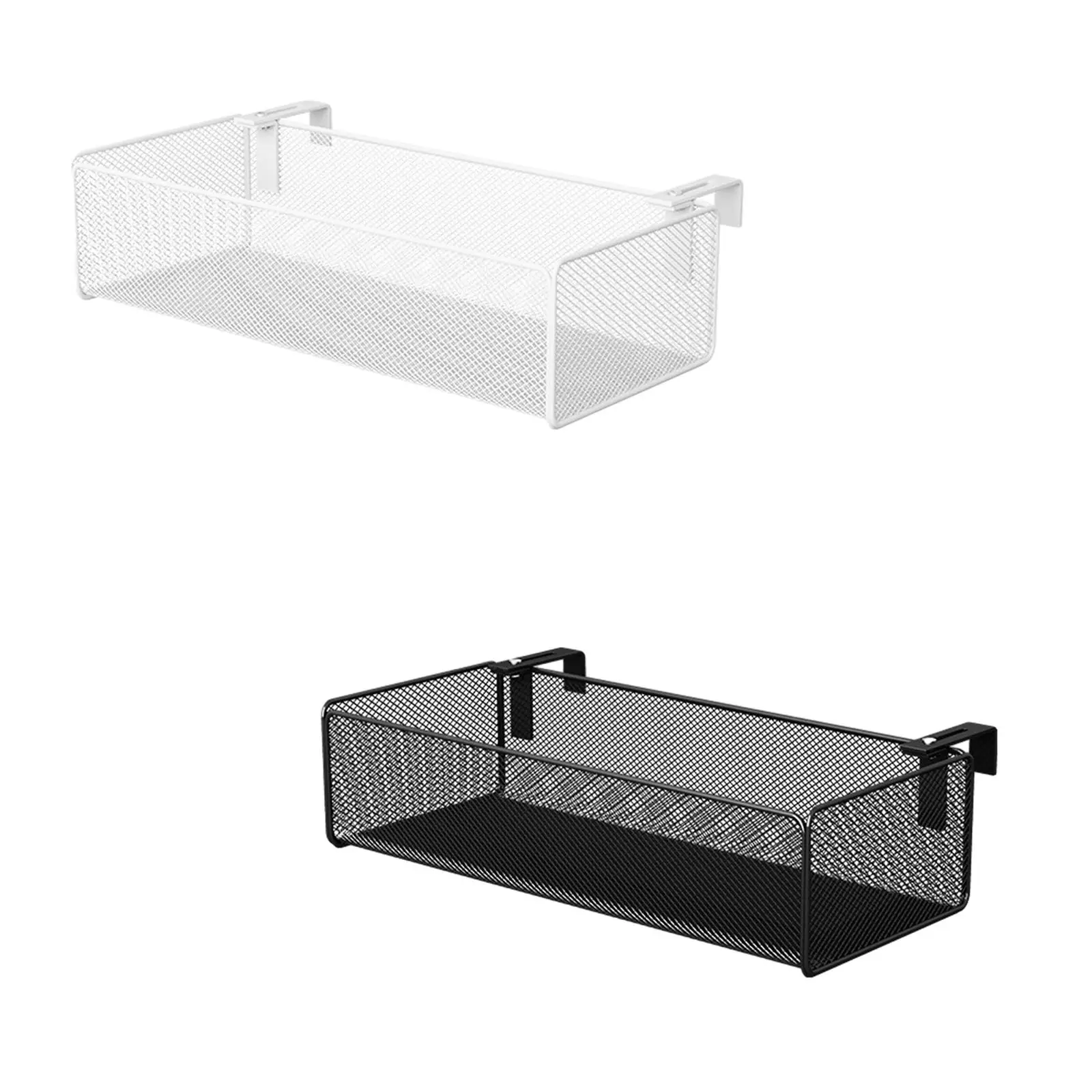 Office Desk Divider Hanging Storage Basket Accessory 14.5x6x3.5inch Metal Mesh for Storing Books, Phone, Magazine Easily Install
