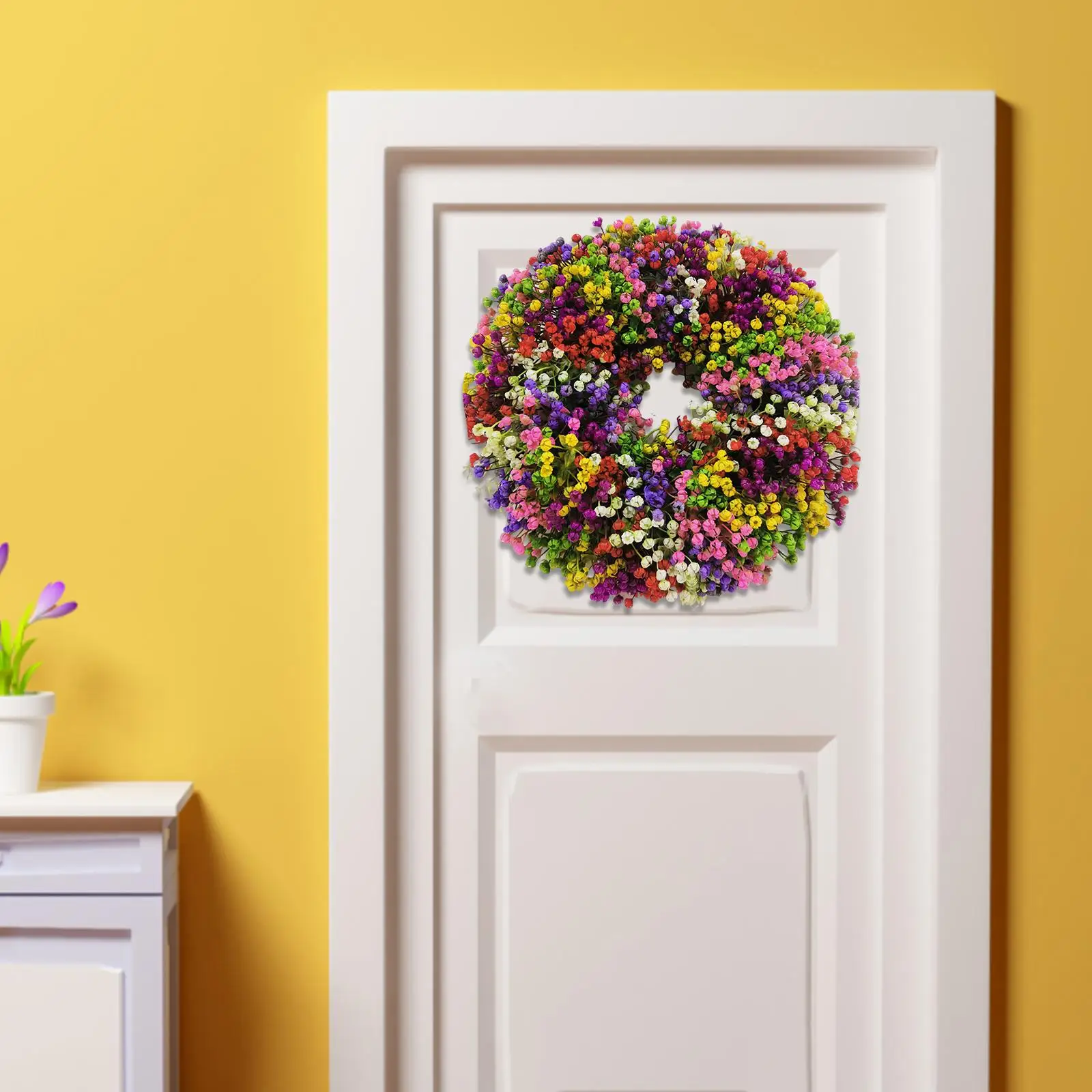 Spring Simulation Wreath 40cm Art Decor Gypsophila Garland for Door Festival