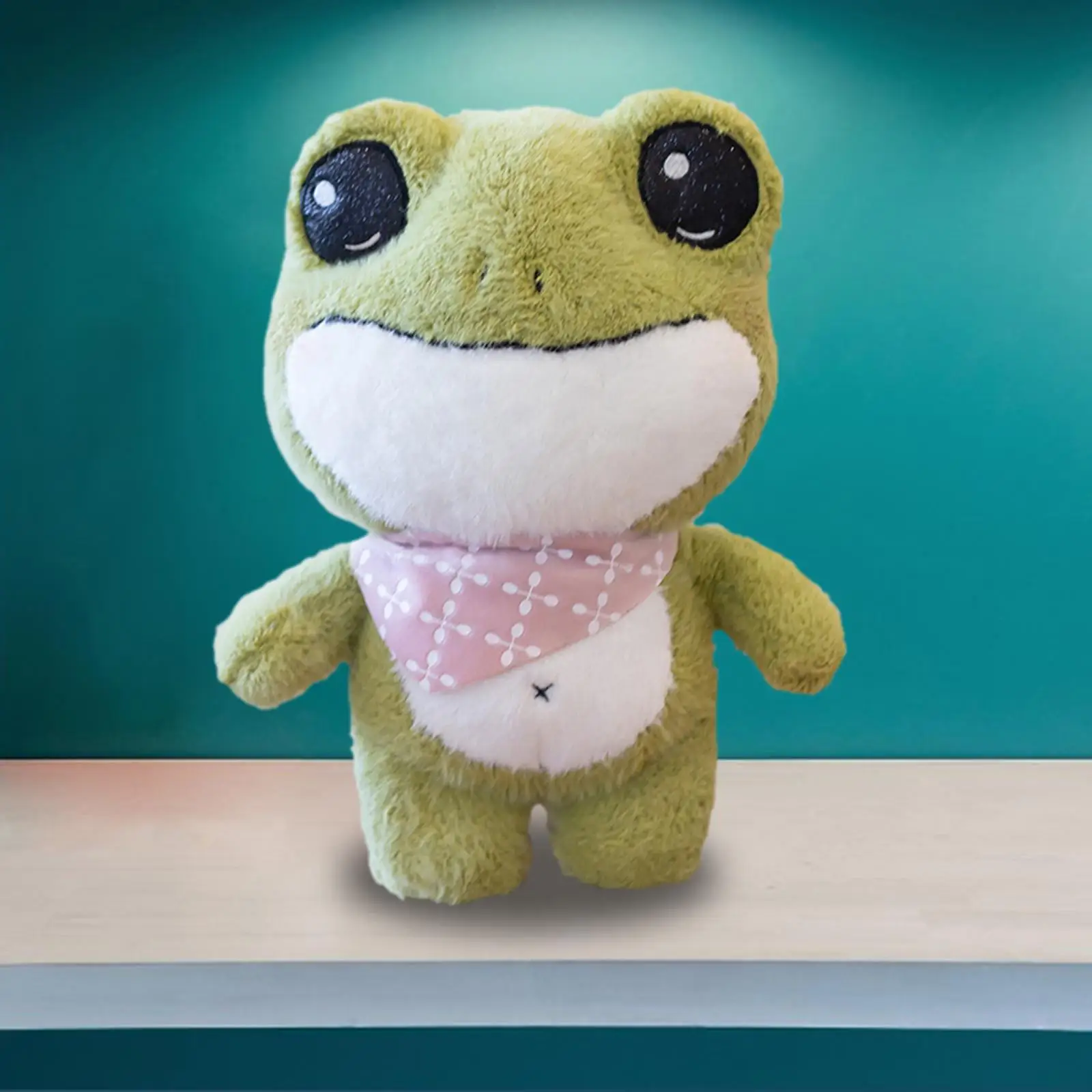Adorable Frog Plush Toy Soft Green Frog Doll Home Decoration 30cm with Clothes
