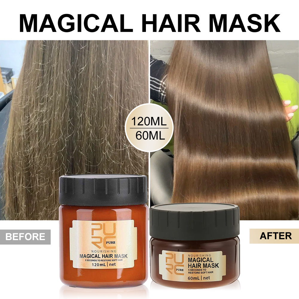 Best of 120 / 60ml Magical Hair Mask Argan Oil Hair Care Cream Repair Dry Frizz Damage Keratin Treatment Masks Soft Shiny For Hair PURC Reviews & Tips