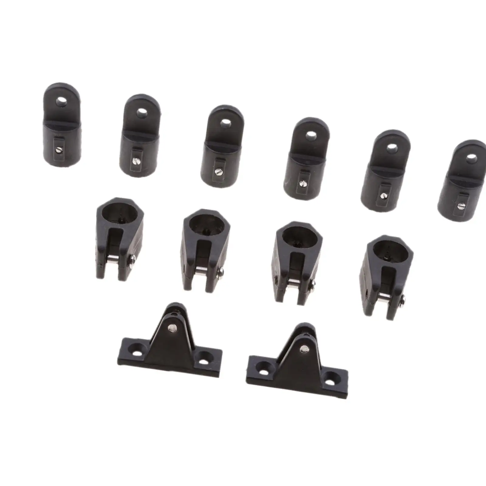 12 PCS Nylon Canopy 3 Bow Boat Top Cover  Fittings  Set 7/8 inch 22mm  RV - Black