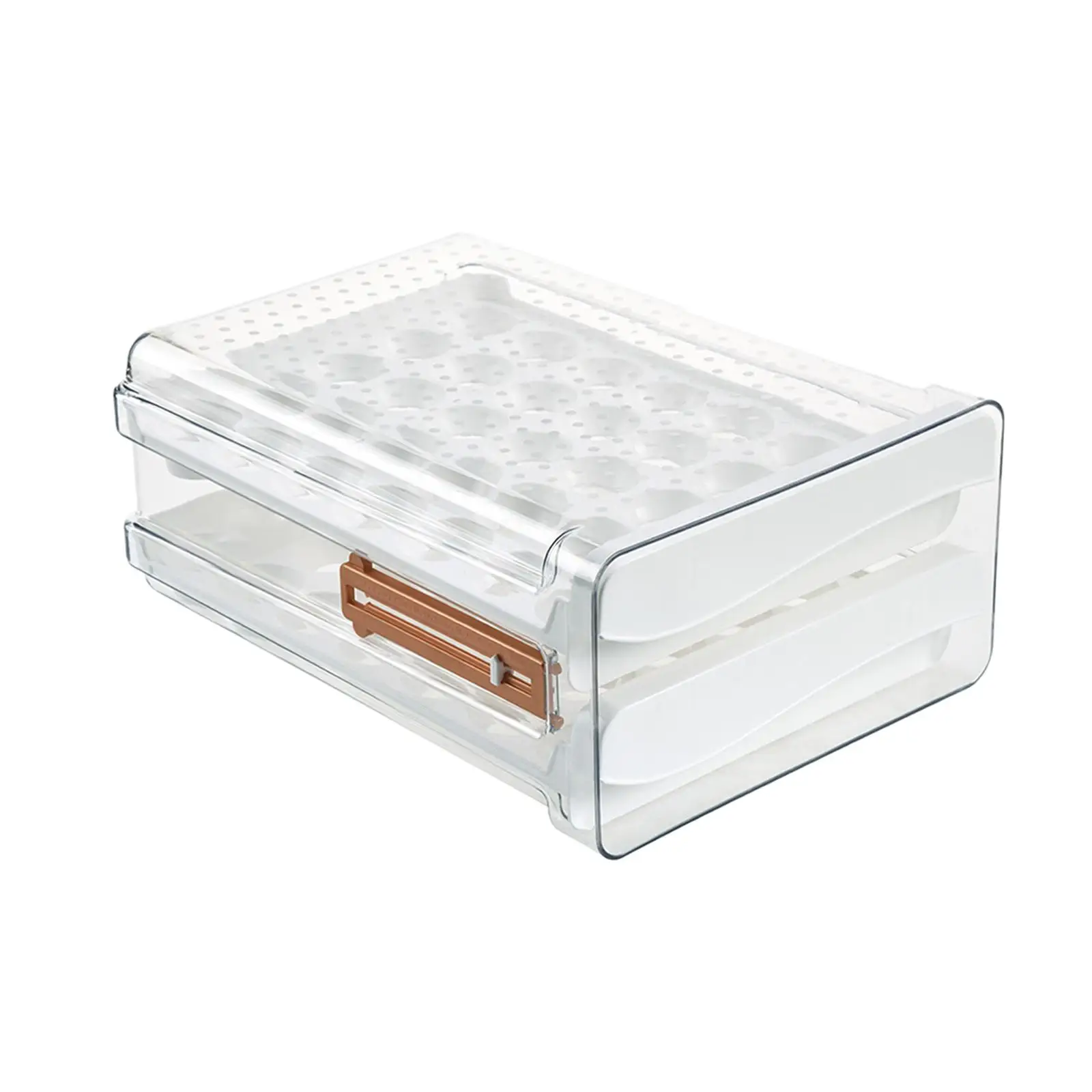 Double Layer Egg Holder for Refrigerator Durable Save Spacing Fresh Keeping Egg Box Fridge Egg Tray for Countertop Fridge Pantry