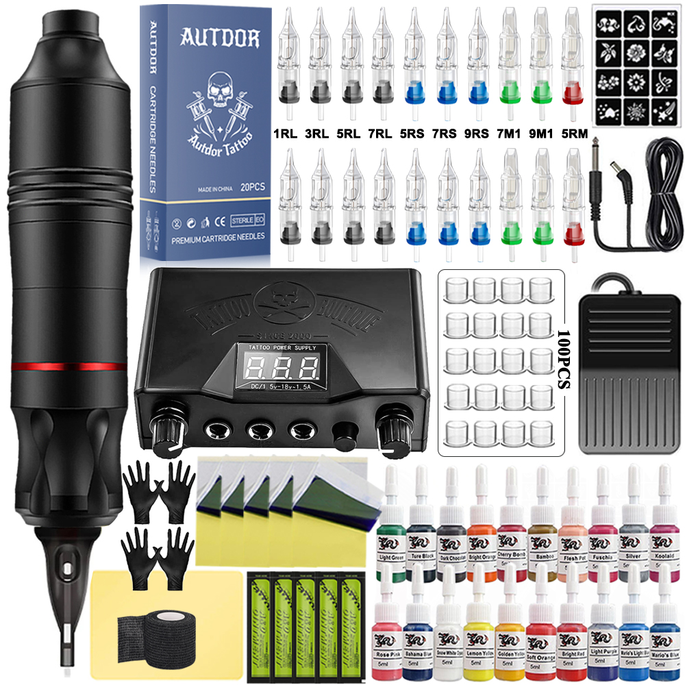 Best of Professional Tattoo Machine Kit Set Rotary Tattoo Pen Kit Power Supply Needle Ink DC Interface Tattoo Gun Makeup Kit Complete Reviews & Tips